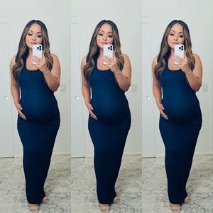 Navy Bodycon Racerback Maxi